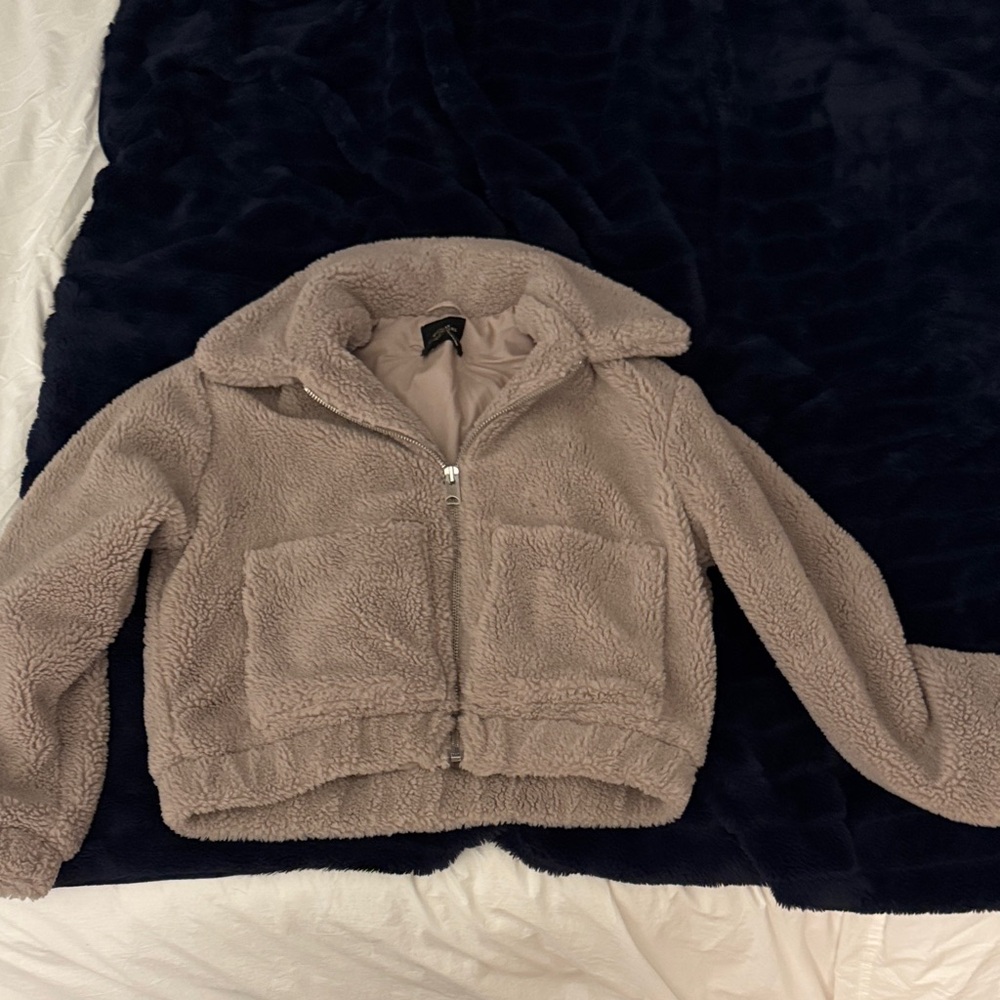Cozy Greyish Purple Sherpa Jacket